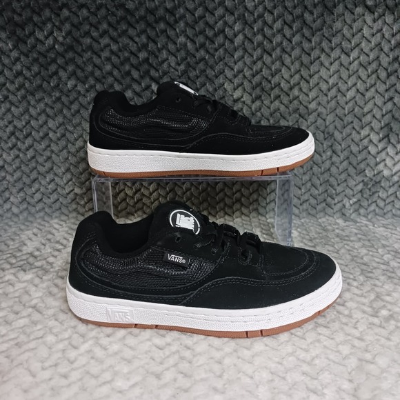 Vans Speed Ls Black True White Suede Mesh Skate Shoes Size Men's 5 Women's 6.5